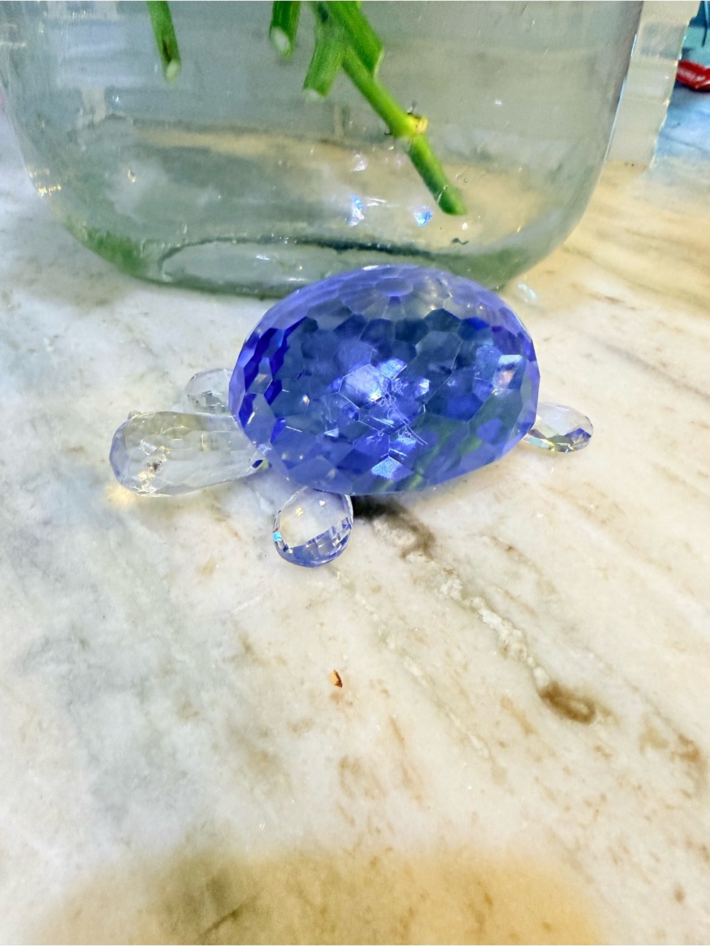 Oleg Cassini Crystal Turtle Paperweight